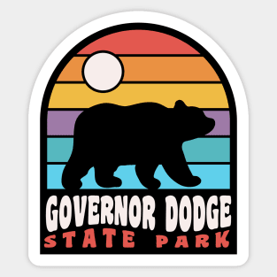 Governor Dodge State Park Camping Wisconsin Bear Retro Sticker